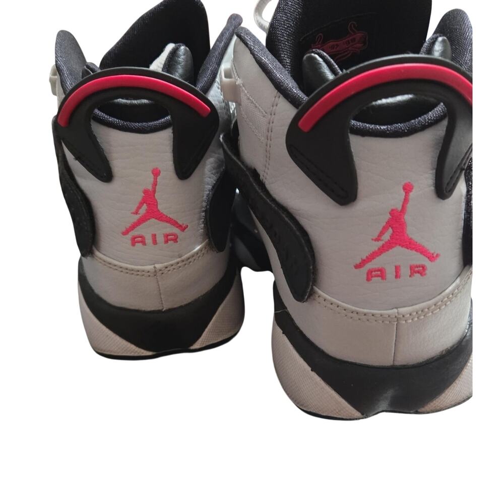 Air Jordan 6 Rings GG Size 6Y Pure Platinum Hyper Pink Black Sneakers - Picture 3 of 8